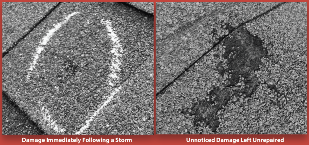 storm damage to shingles and the results of not being replaced