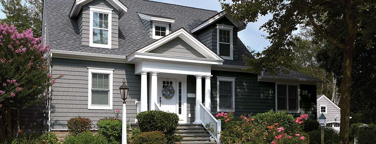 Gray vinyl siding