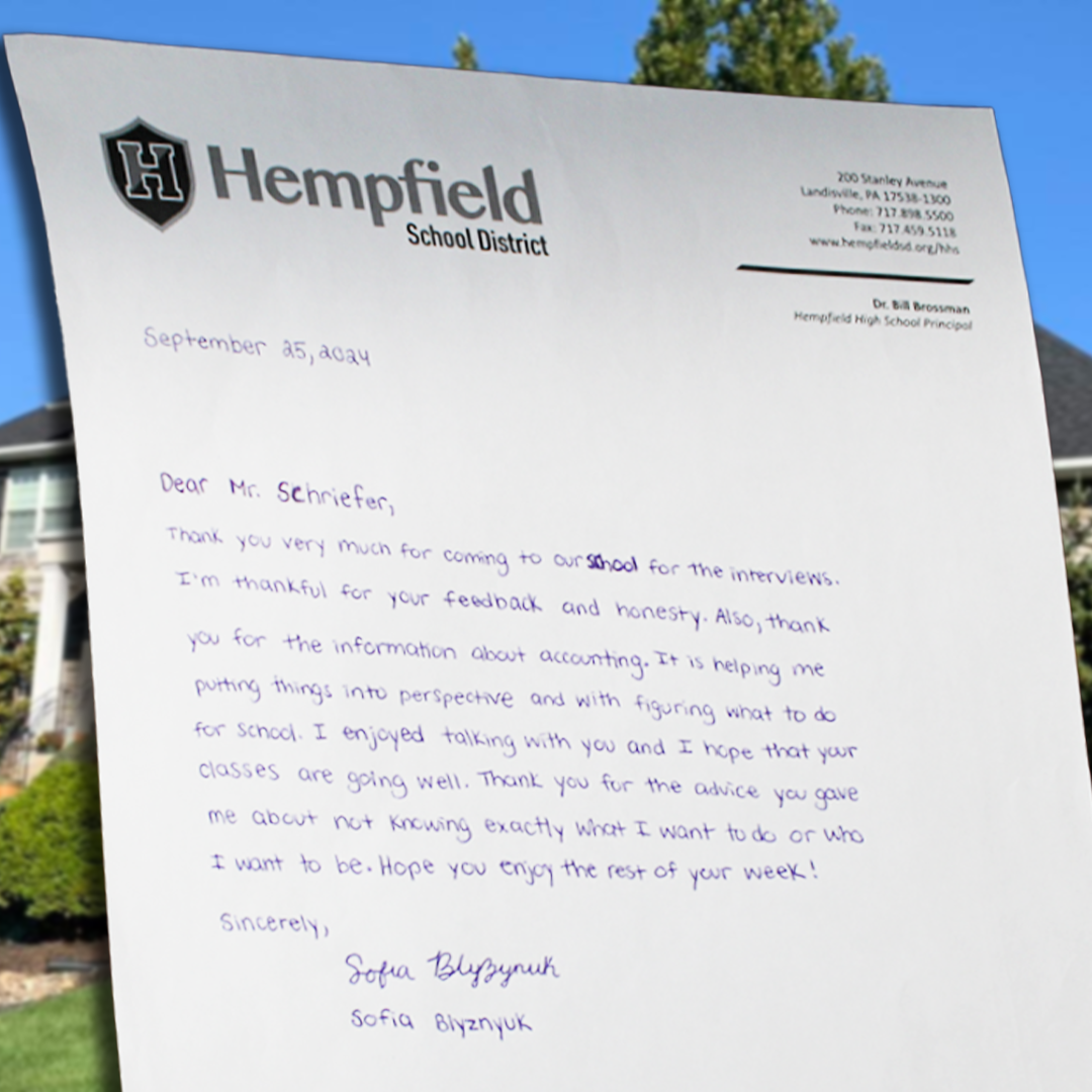 Letter From Hempfield School District Student